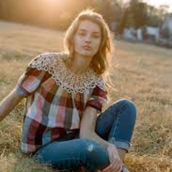 NWT ANTHROPOLOGIE PINK BLACK PLAID SWING TOP BLOUSE SMALL S - Picture 1 of 3